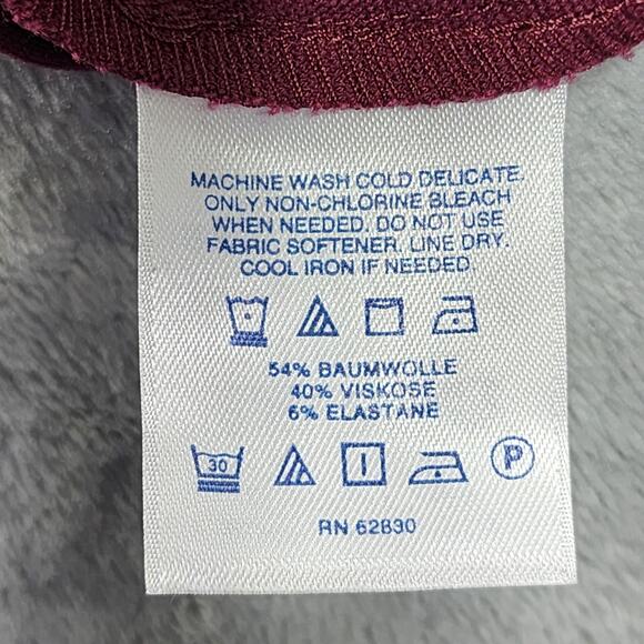 Lands End Pants Womens 24W Red Burgundy Pull On Front Seam Mid Rise Slim Leg - Picture 7 of 13